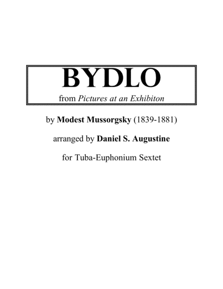 Free Sheet Music Bydlo From Pictures At An Exhibition