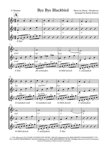 Bye Bye Blackbird In C Sheet Music