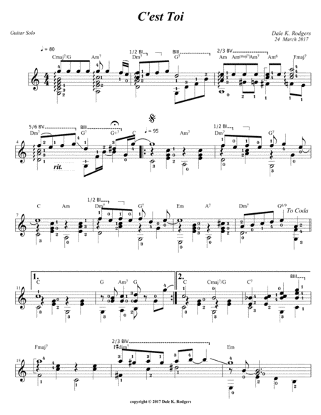 C Est Toi Sheet Music