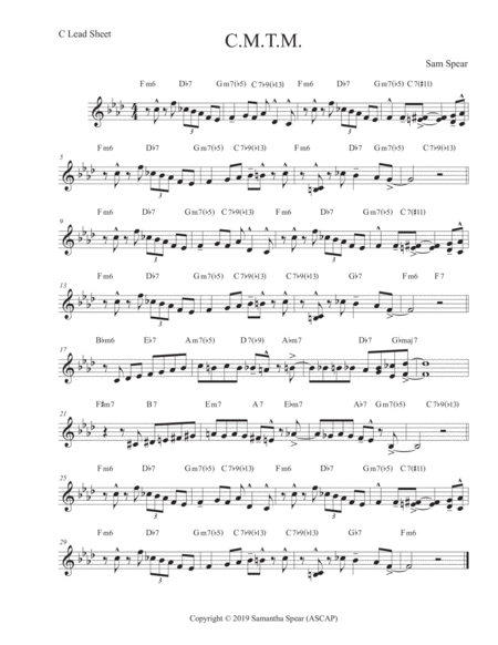 Free Sheet Music C Mt M