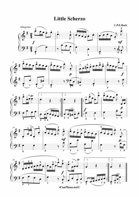 C P E Bach Little Scherzo Sheet Music