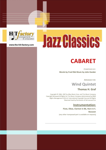 Cabaret Jazz Liza Minelli Wind Quintet Sheet Music