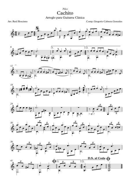 Free Sheet Music Cachito