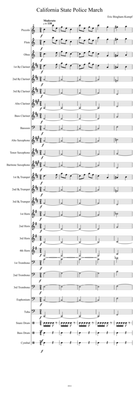 Free Sheet Music California State Police March