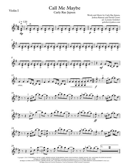 Call Me Maybe Sheet Music