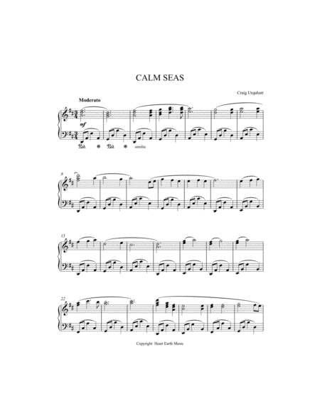 Free Sheet Music Calm Seas