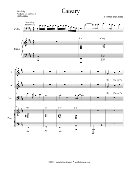 Free Sheet Music Calvary