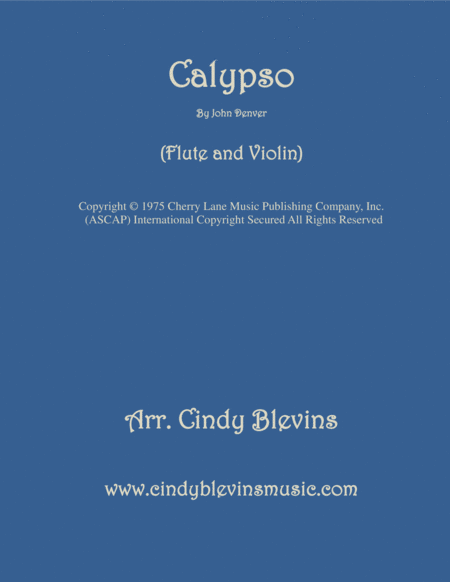 Free Sheet Music Calypso For Flute And Violin