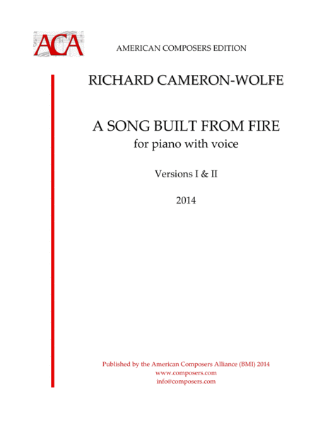 Cameron Wolfe A Song Built From Fire Sheet Music