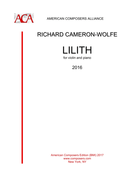 Free Sheet Music Cameron Wolfe Lilith