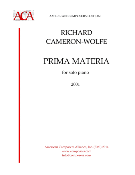 Free Sheet Music Cameron Wolfe Prima Materia