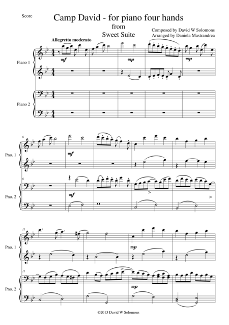 Camp David For Piano 4 Hands Sheet Music