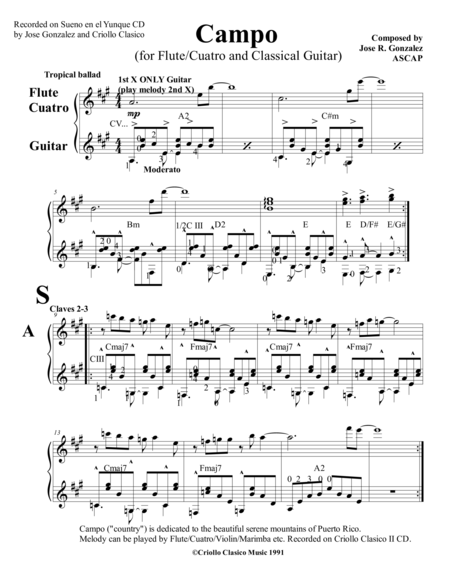 Free Sheet Music Campo