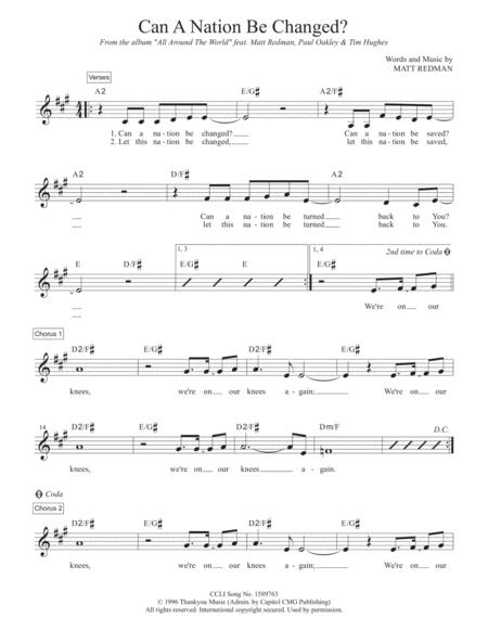 Can A Nation Be Changed Sheet Music