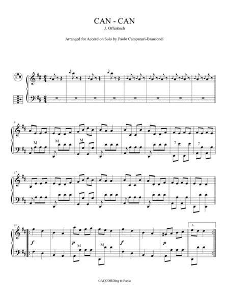 Can Can Accordion Version Sheet Music