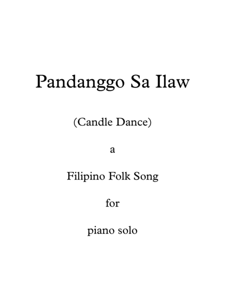 Free Sheet Music Candle Dance Pandanggo Sa Ilaw