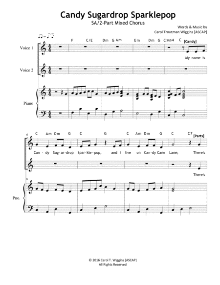 Free Sheet Music Candy Sugardrop Sparklepop