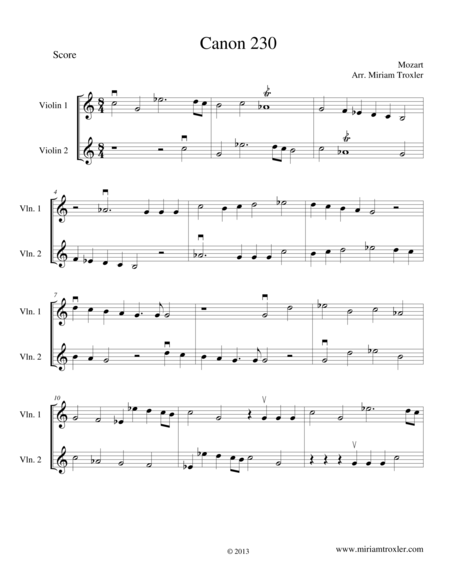 Free Sheet Music Canon 230