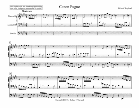 Free Sheet Music Canon Fugue