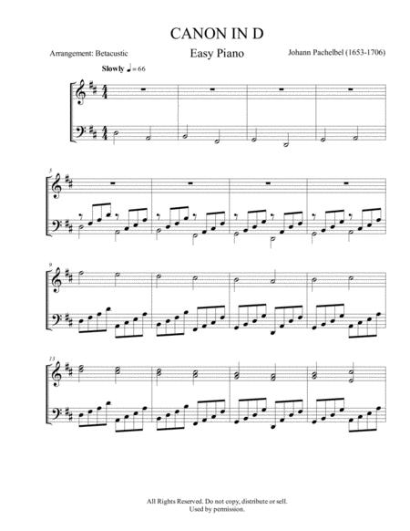 Free Sheet Music Canon In D Johann Pachelbel Sheet Music Easy Piano