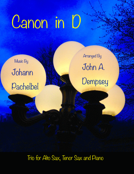 Canon In D Trio For Alto Sax Tenor Sax And Piano Sheet Music