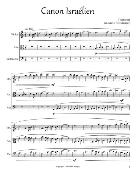 Free Sheet Music Canon Isralien