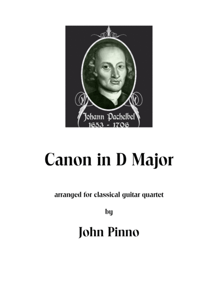 Canon Johann Pachelbel For Guitar Quartet Sheet Music