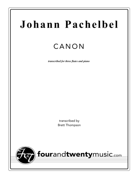 Canon Transcribed For Three Flutes And Piano Sheet Music