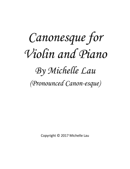 Free Sheet Music Canonesque For Violin And Piano