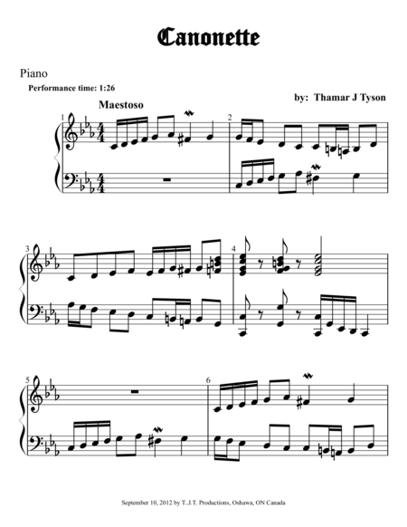 Free Sheet Music Canonette For Piano