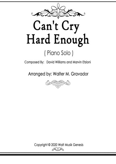 Free Sheet Music Cant Cry Hard Enough Piano Solo