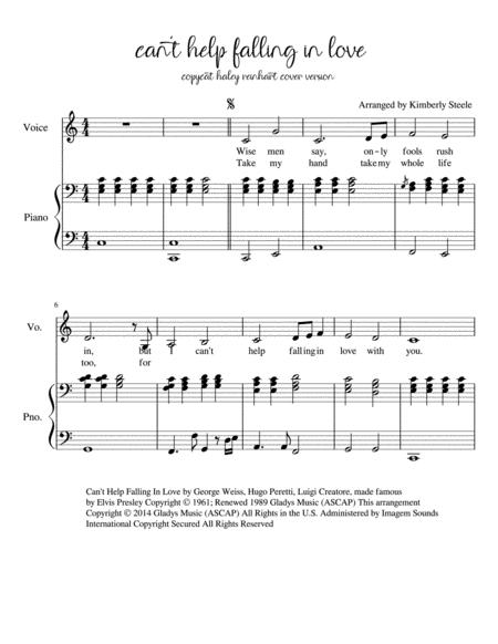 Cant Help Falling In Love Copycat Haley Reinhart Cover Version Sheet Music