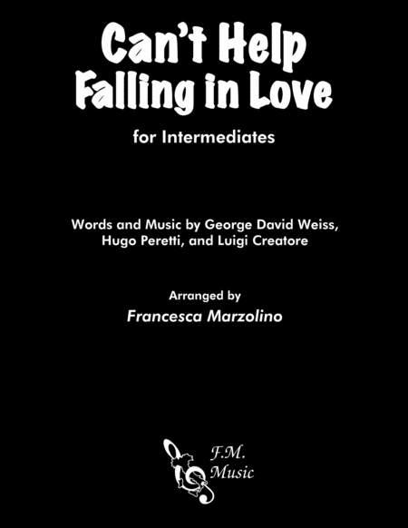 Cant Help Falling In Love Intermediate Piano Sheet Music