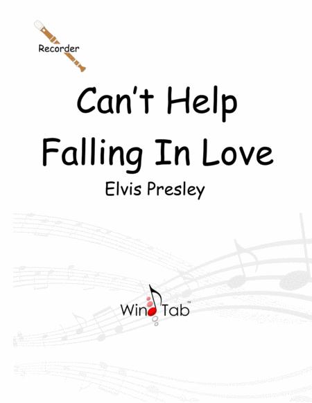 Free Sheet Music Cant Help Falling In Love Recorder Sheet Music Tab