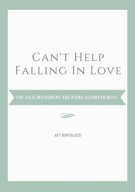 Free Sheet Music Cant Help Falling In Love Soprano Sax And Piano