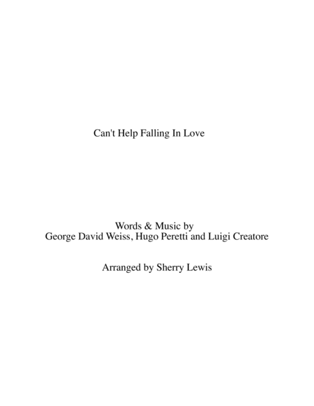 Cant Help Falling In Love String Duo For String Duo Sheet Music