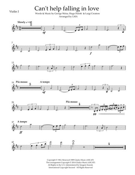 Cant Help Falling In Love String Quartet Parts Sheet Music