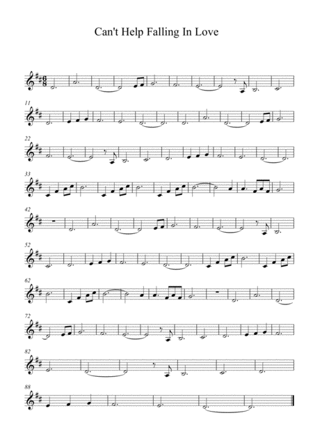 Cant Help Falling In Love Sheet Music