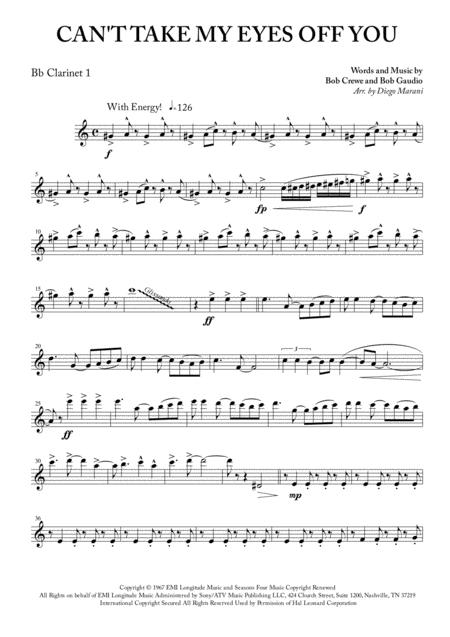 Cant Take My Eyes Off Of You For Clarinet Quartet Sheet Music