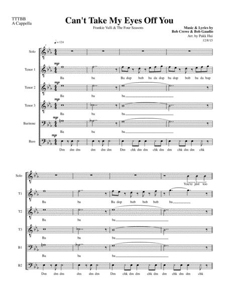 Cant Take My Eyes Off Of You Tttbb Solo A Cappella Sheet Music