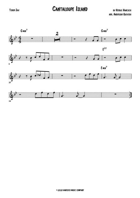 Cantaloupe Island Herbie Hancock Tenor Sax Sheet Music