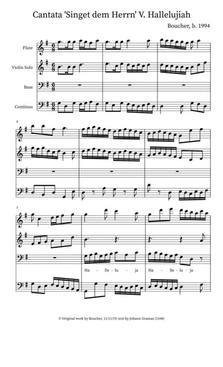 Free Sheet Music Cantata Singet Dem Herrn Ein Neus Lied V Aria