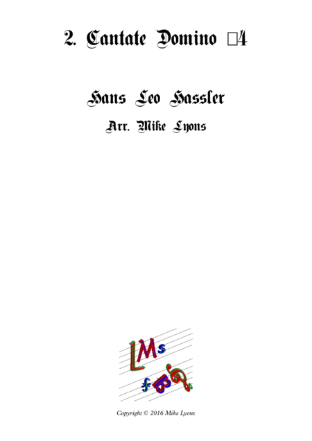 Free Sheet Music Cantate Domino Cantiones Sacrae Brass Quartet