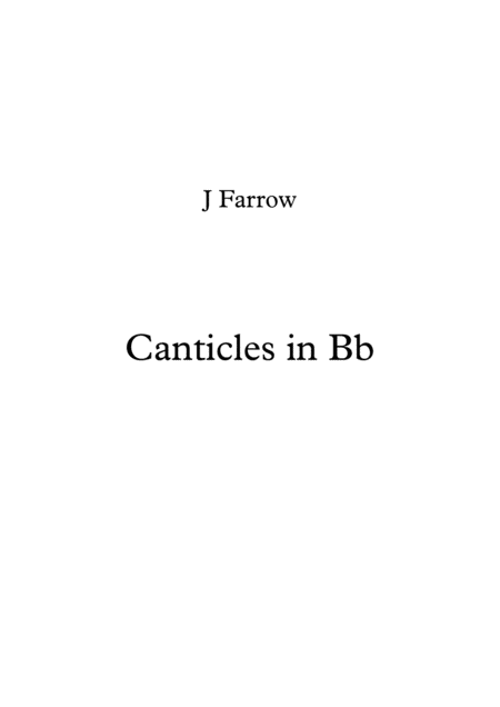 Free Sheet Music Canticles In Bb