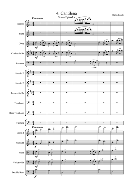 Free Sheet Music Cantilena No 4 From Seven Episodes For Orchestra