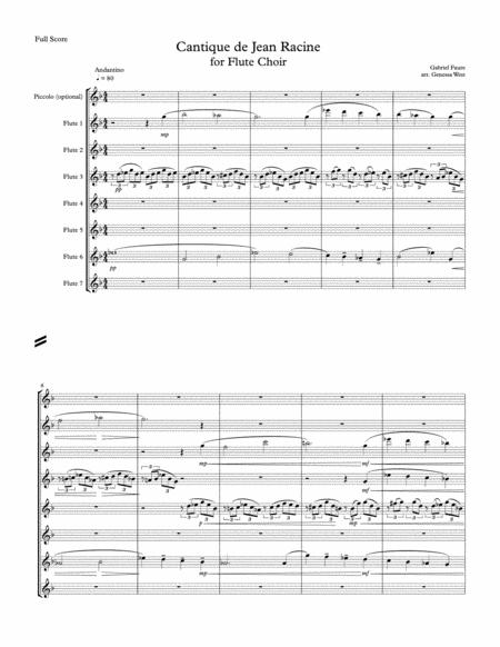 Cantique De Jean Racine For Flute Choir Sheet Music