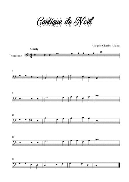 Free Sheet Music Cantique De Nol For Trombone