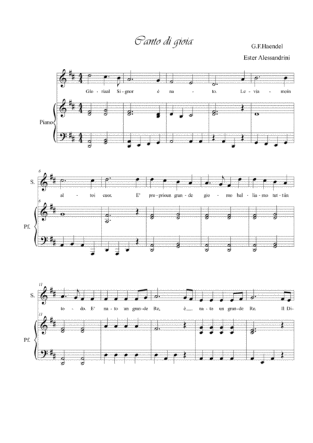 Free Sheet Music Canto Di Gioia Voce E Piano