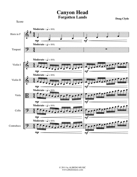 Free Sheet Music Canyon Head From Forgotten Lands