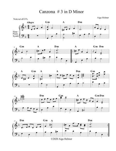 Canzona 3 In D Minor Sheet Music